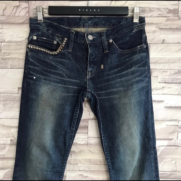 Hysteric glamour denim acid wash jeans studded - Picture 3 of 11